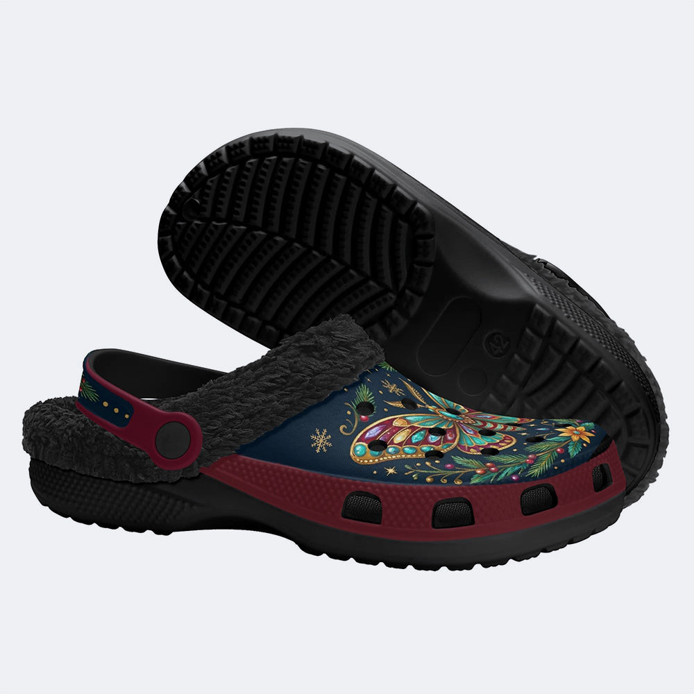 Jewel Moth Vintage Floral Wreath Print Clogs