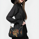 Old School Tiger & Snake Print - Leather Crossbody Bag