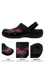 Close-up of neon moth wing tattoo on slipper upper