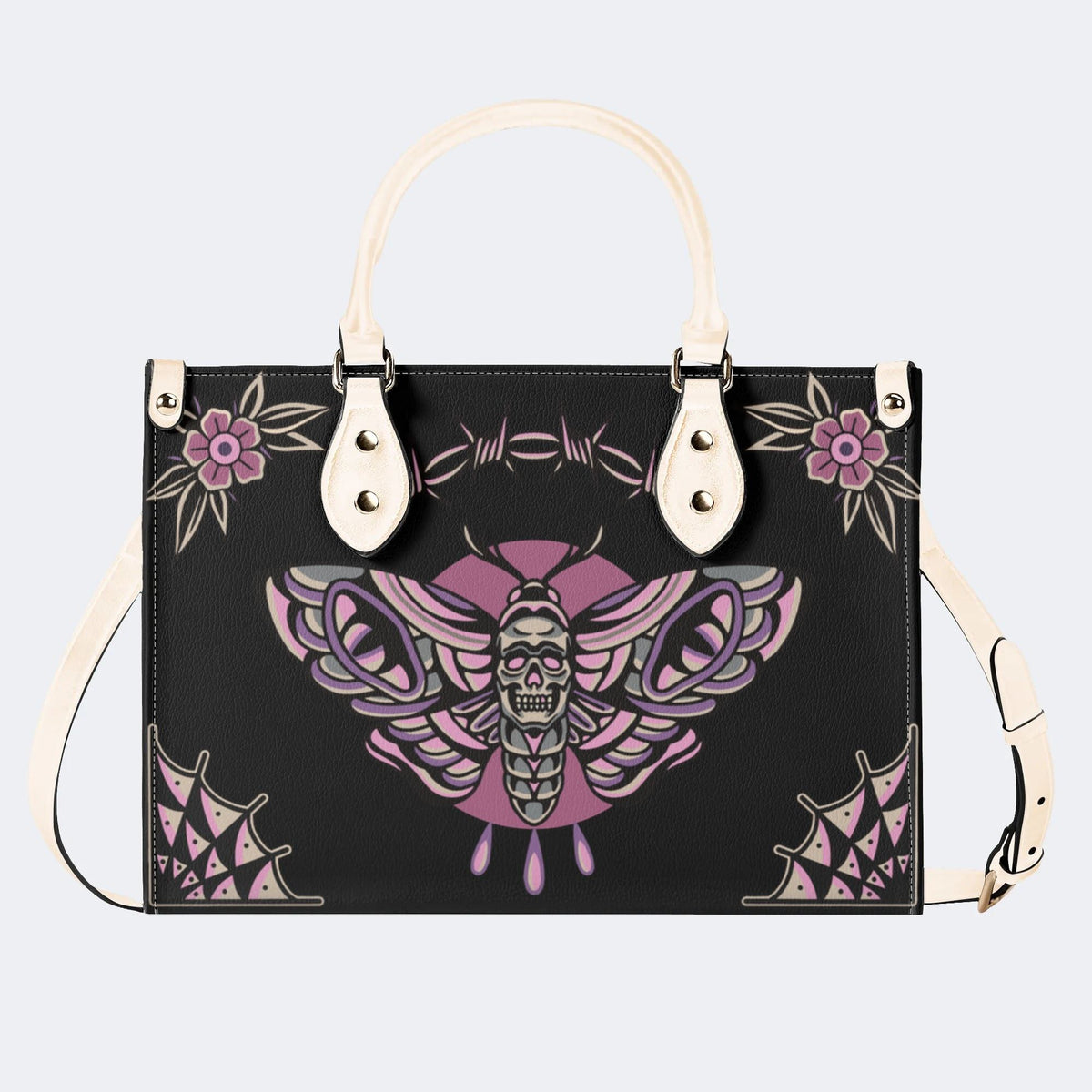 Classic Venom Moth Print - Leather Handbag