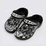Gothic Christmas Print Fleece-Lined Clogs