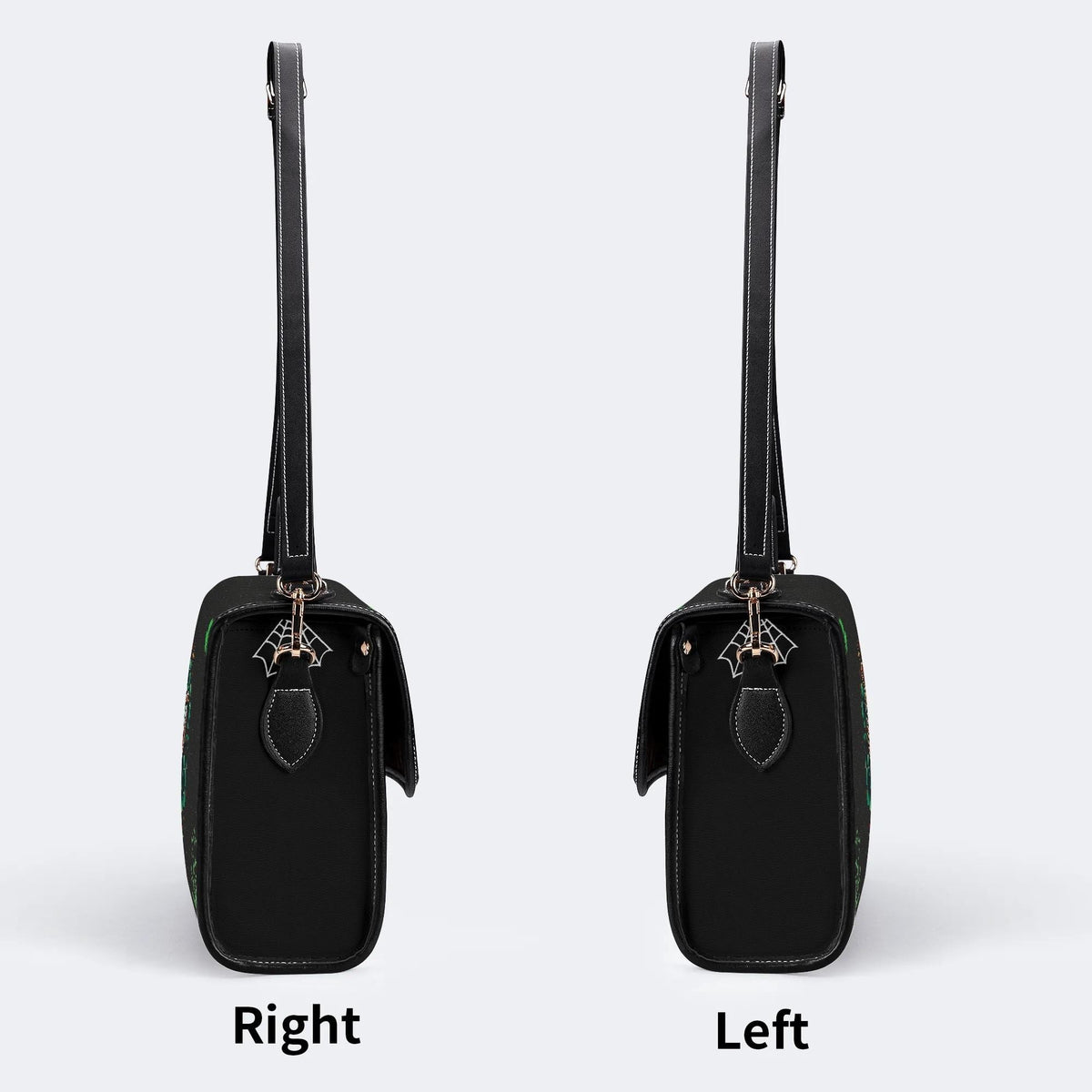 Irish Harp & Shamrocks Print - Leather Satchel Bag