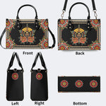 Death Moth On Sword - Leather Handbag