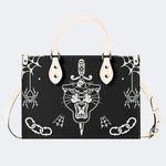 Unisex Tiger Print - Leather Handbag