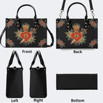 Flaming Heart Art Print - Leather Handbag