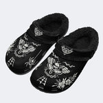 Death Moth Retro Print - Fur Lined Slippers/Sandals
