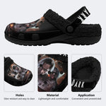 Horror Movie Vintage Print - Fur Lined Slippers