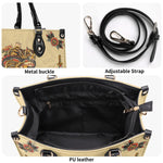 Traditional Tiger and Dragon Print - Leather Handbag