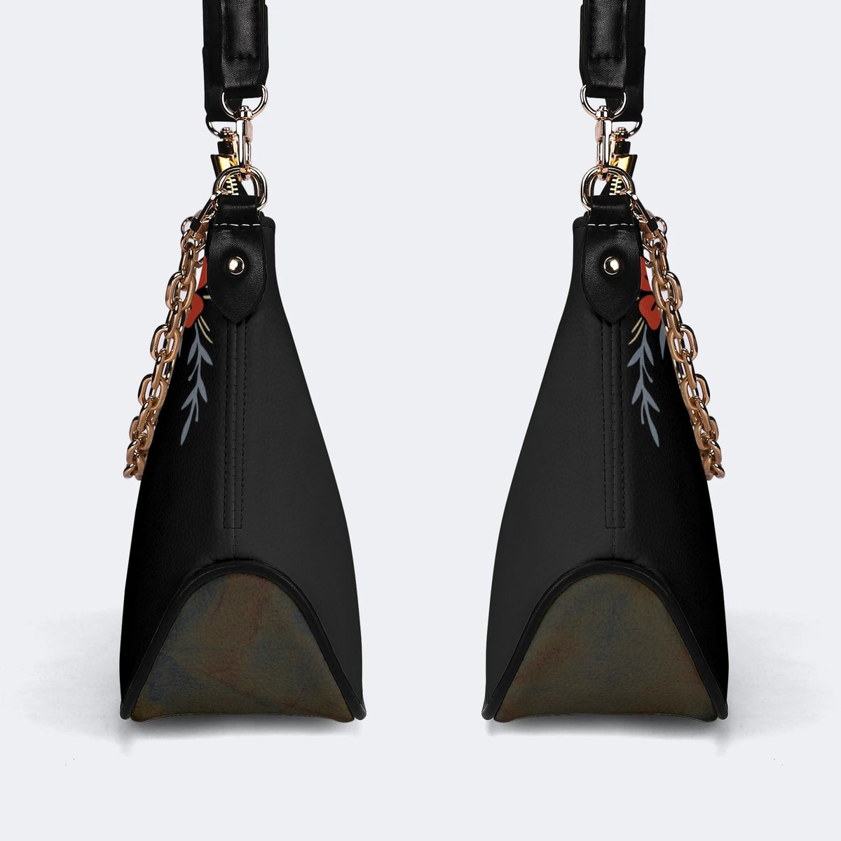 Red Spotted Death Moth - Leather Crossbody Bag