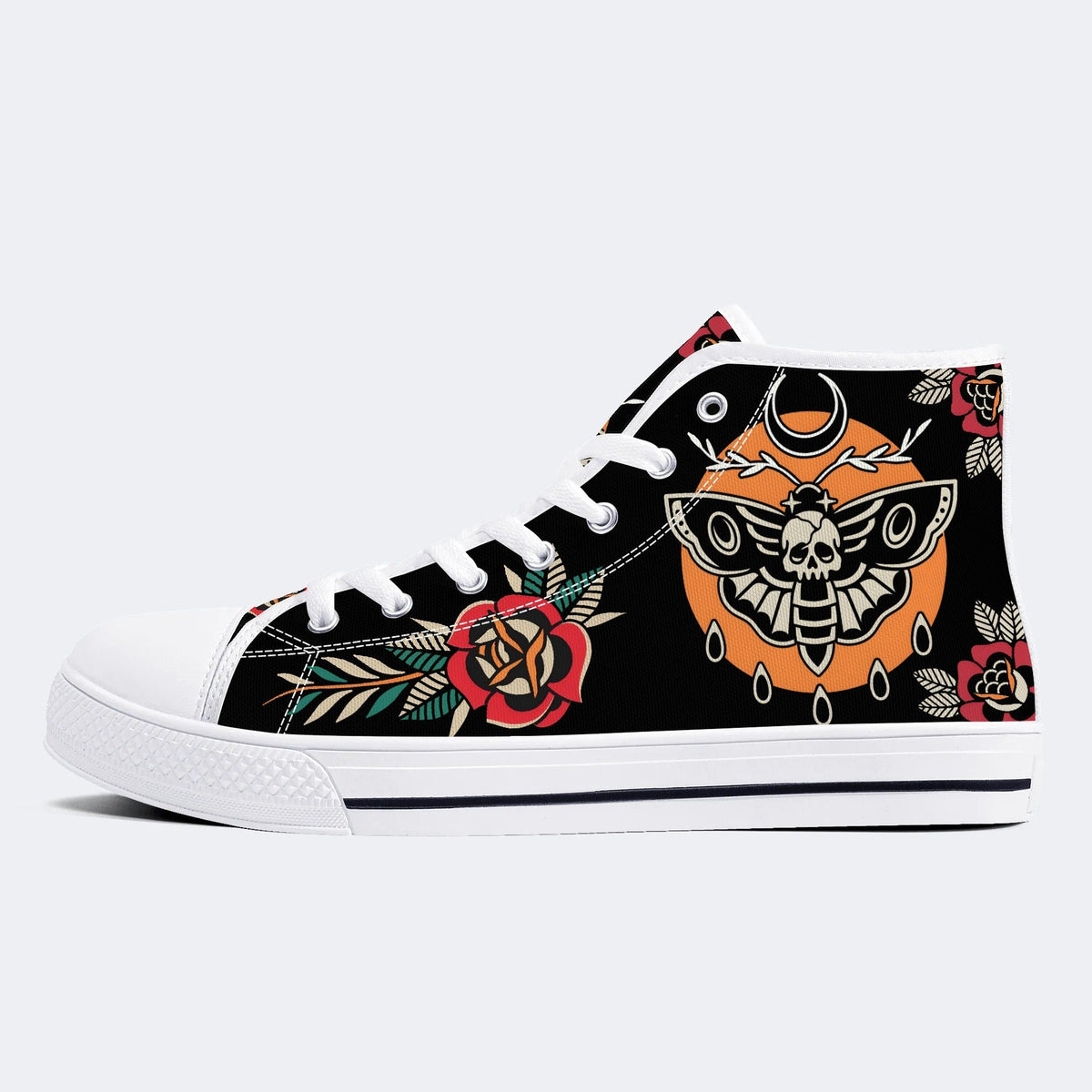 Unisex Death Moth Vintage Print - High Top Canvas