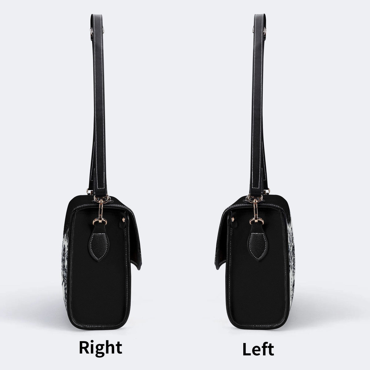 Horror Skull Print - Leather Satchel Bag