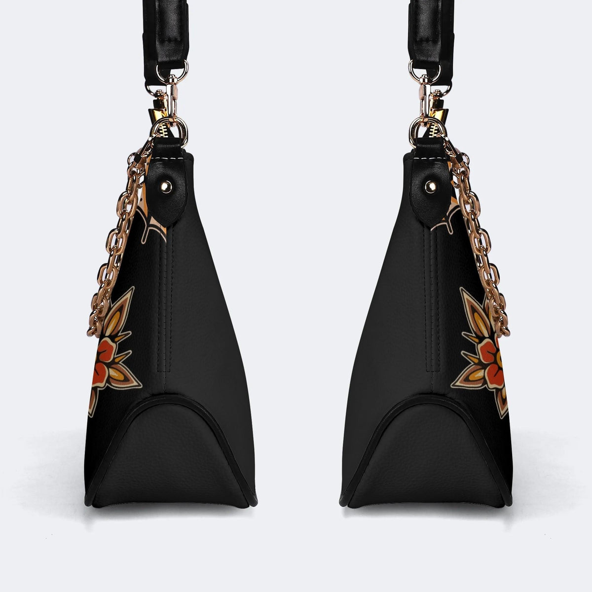 Dragon Print - Leather Crossbody Bag