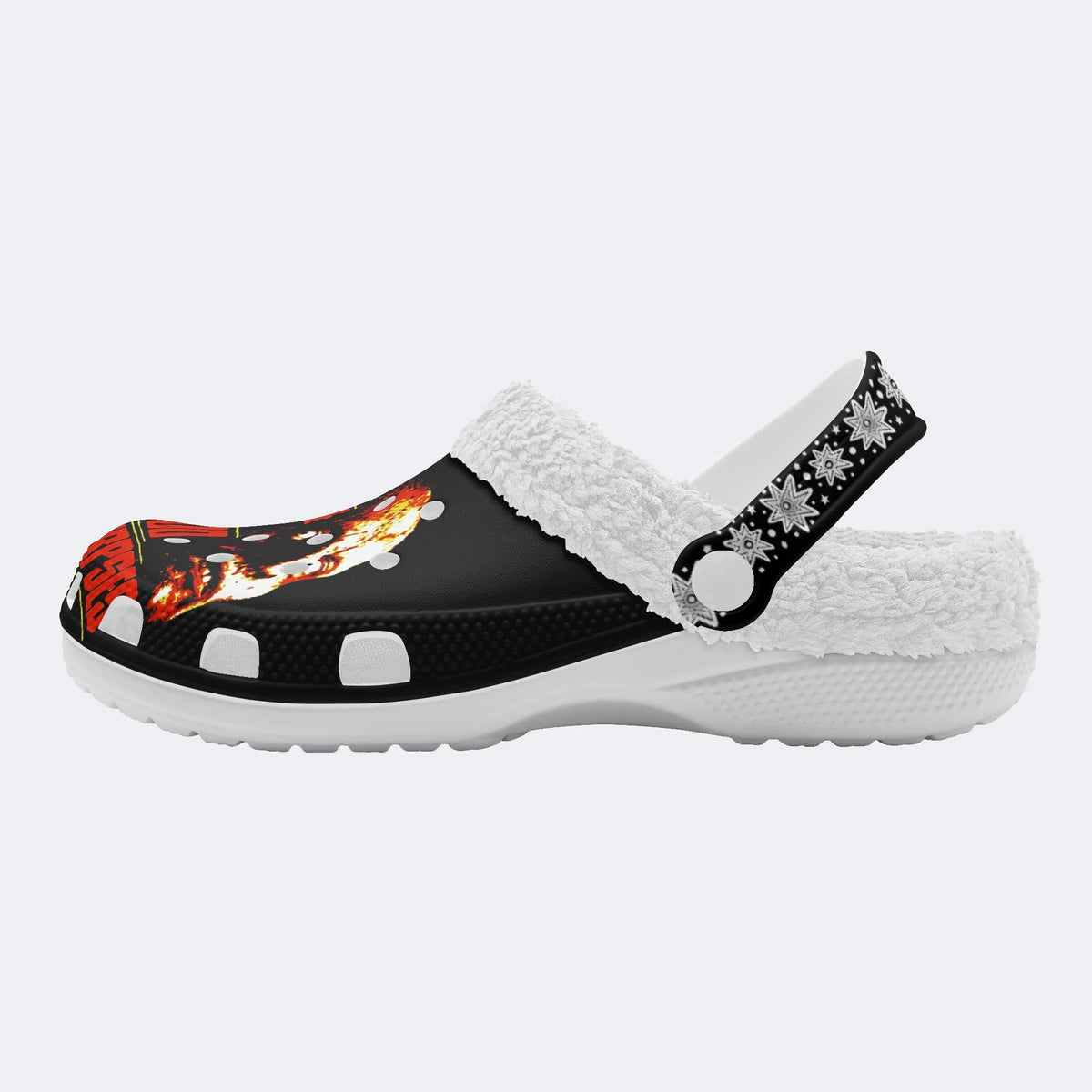 Horror Movie Vintage Graphic Print - Fur Lined Slippers
