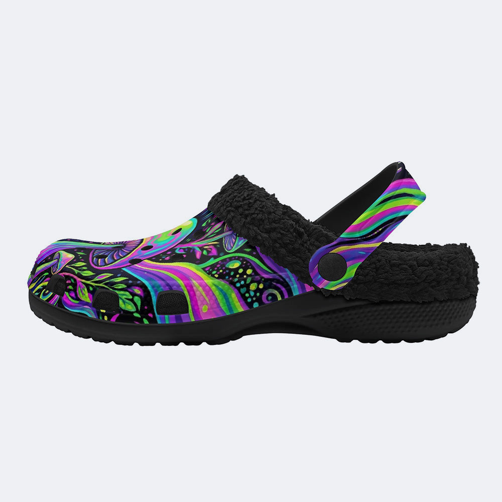 Psychedelic Mushroom Forest Fleece-Lined Clogs