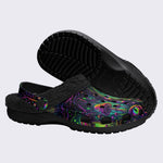 Psychedelic Mushroom Forest Print Fleece-Lined Clogs