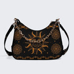 Retro Sun Print - Leather Crossbody Bag