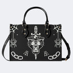 Unisex Tiger Print - Leather Handbag