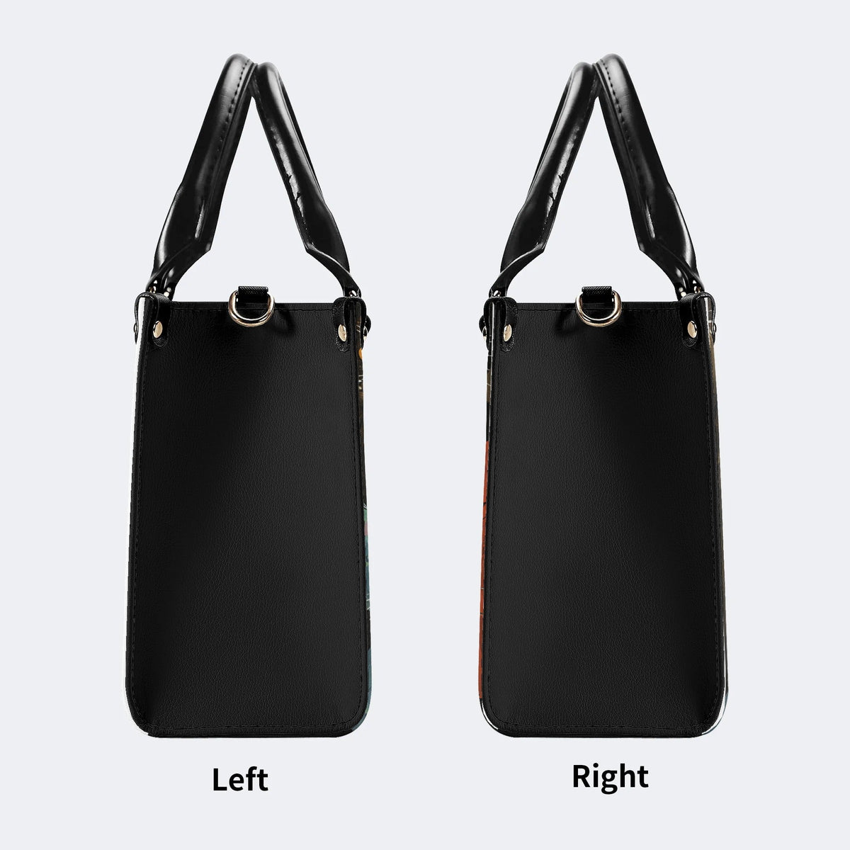 Artistic Graffiti Cats Print - Leather Handbag