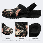 Vintage Butterfly Floral Print - Fur Lined Slippers/Sandals