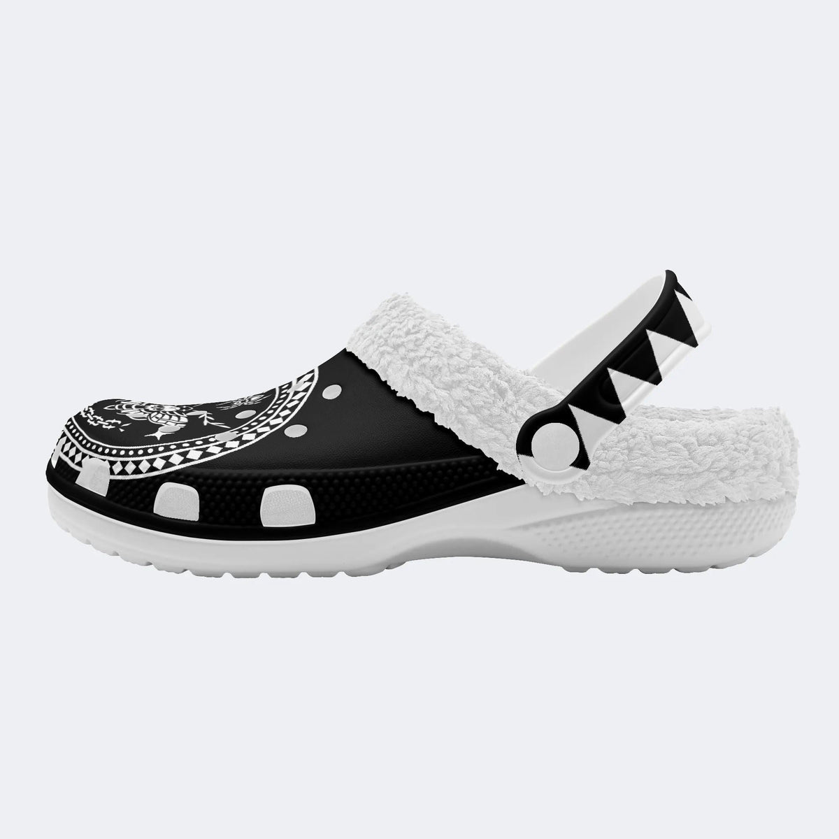 Death Moth Vintage Print - Fur Lined Slippers/Sandals