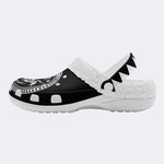 Death Moth Vintage Print - Fur Lined Slippers/Sandals