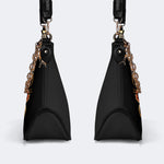 Traditional Bats Print - Leather Crossbody Bag