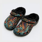 Irezumi Carp&Cherry blossom blizzardTraditional Cloud Print Fleece-Lined Clogs