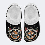 Death Moth Vintage Print - Fur Lined Slippers/Sandals
