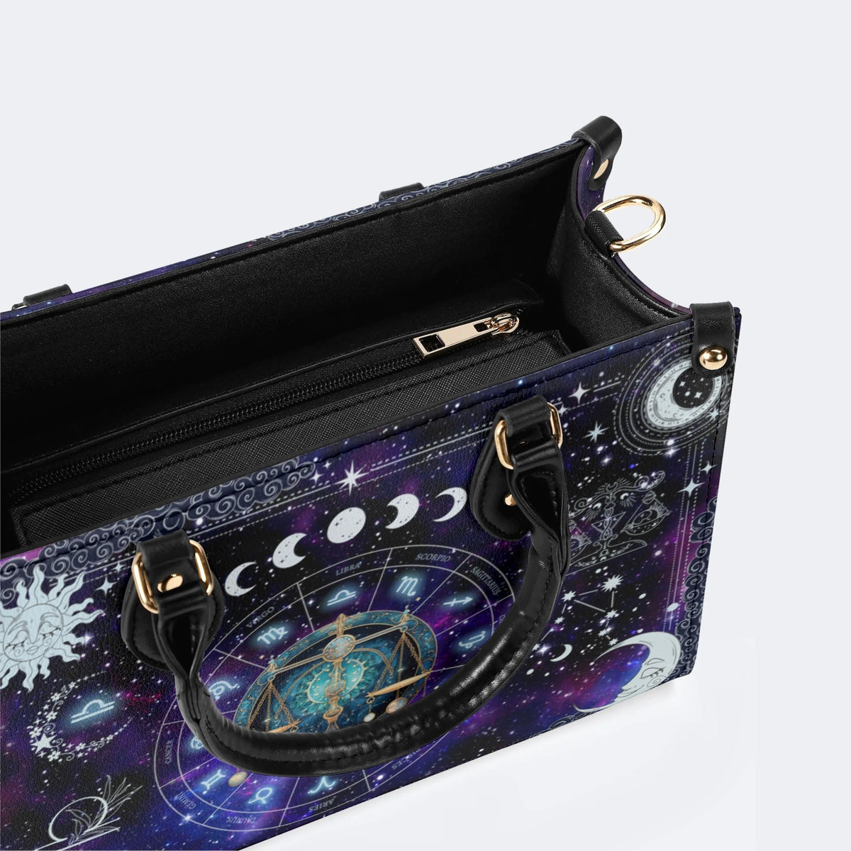 Libra Starry Sky - Leather Handbag