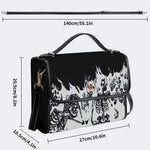 Horror Skull Print - Leather Satchel Bag