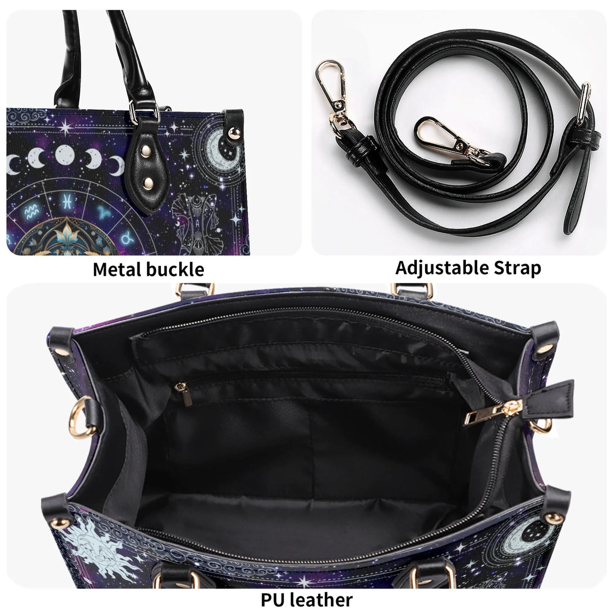 Pisces Starry Sky - Leather Handbag