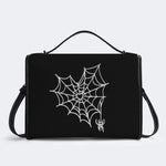 Spider Web Print - Leather Satchel Bag