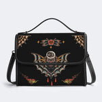 Traditional Bats Print - Leather Satchel Bag