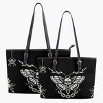 Death Moth Vintage Print - Leather Shoulder Bag