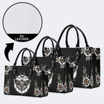 Death Moth Vintage Print - Leather Handbag
