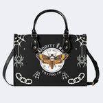 Classic Death Moth Print - Leather Handbag