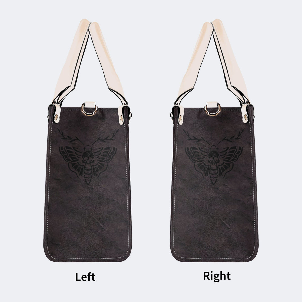 Vintage Death Moth Print - Leather Handbag