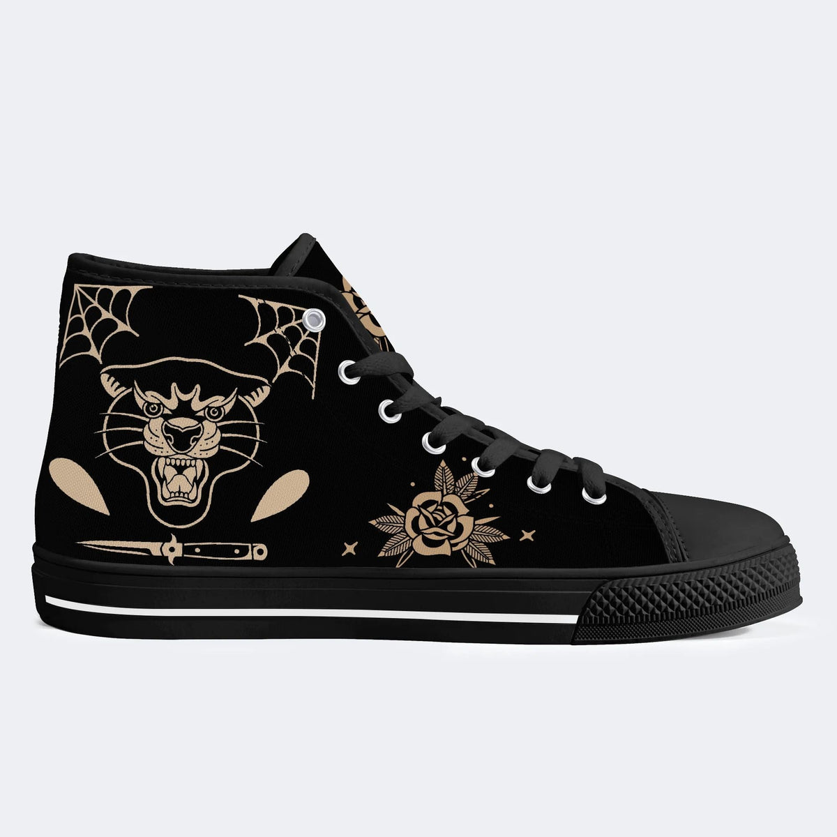 Unisex Tiger Print - High Top Canvas
