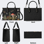 Starry Night Mushroom Moth Print - Leather Handbag