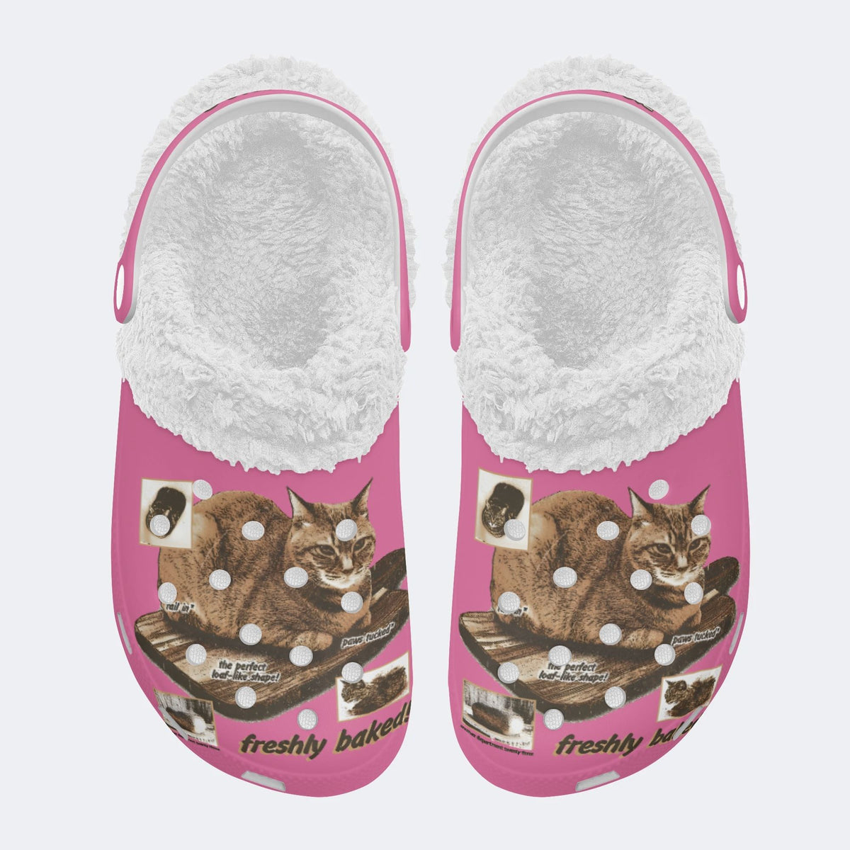 Cat Loaf Unisex Vintage - Fur Lined Slippers/Sandals