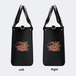 Rose and Snake Print - Leather Handbag