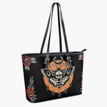 Death Moth Vintage Print - Leather Shoulder Bag