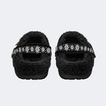 Horror Movie Vintage Graphic Print - Fur Lined Slippers