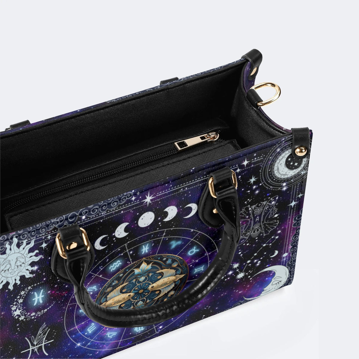 Pisces Starry Sky - Leather Handbag