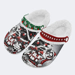 Christmas Dark Art Print - Fur Lined Slippers/Sandals