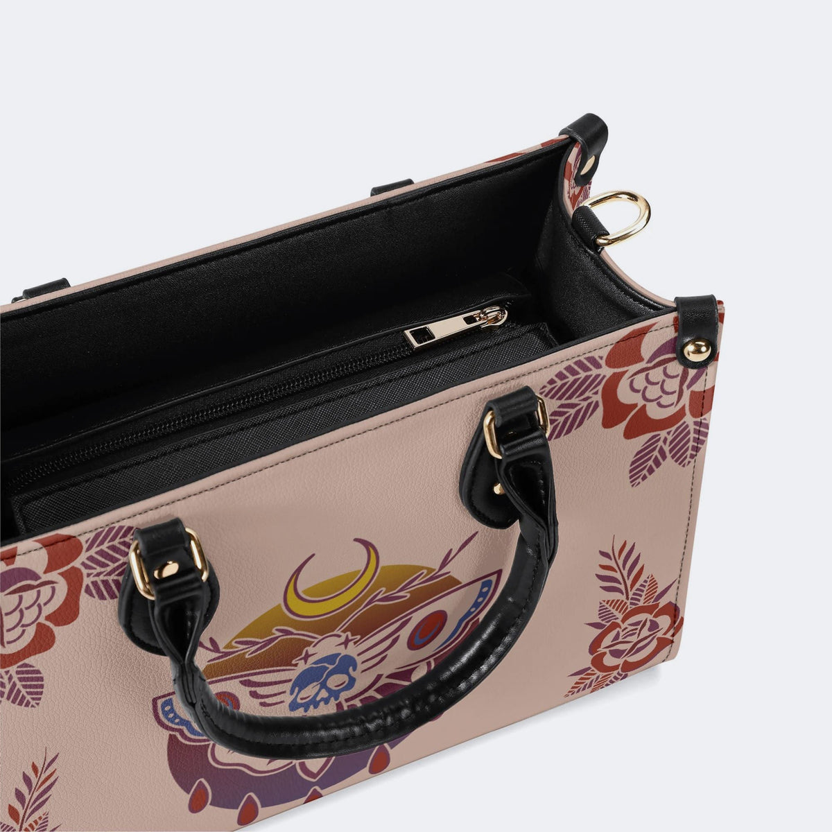 Death Moth Gradient Print - Leather Handbag