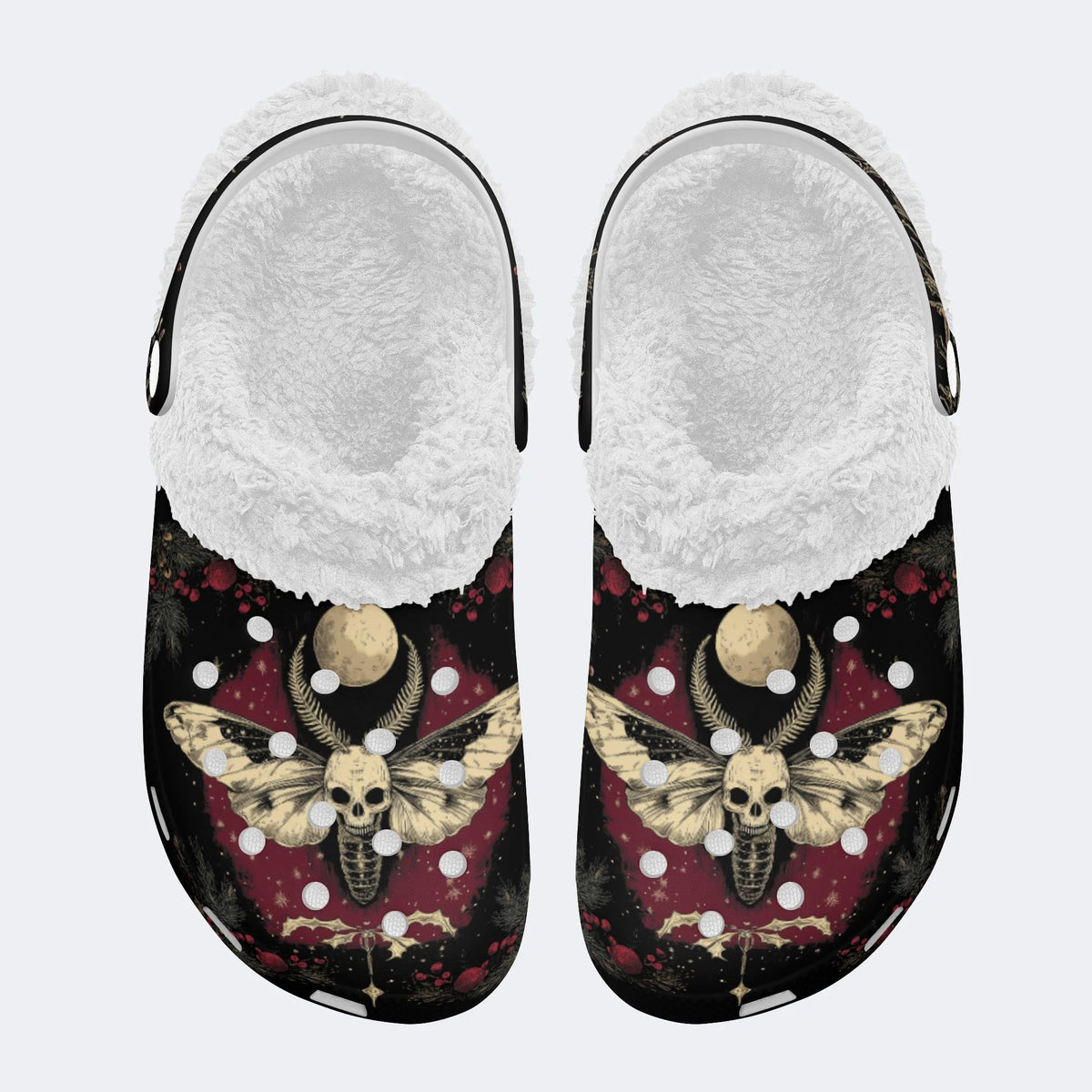 Death Moth Art Print - Fur Lined Slippers/Sandals