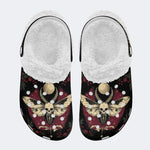 Death Moth Art Print - Fur Lined Slippers/Sandals
