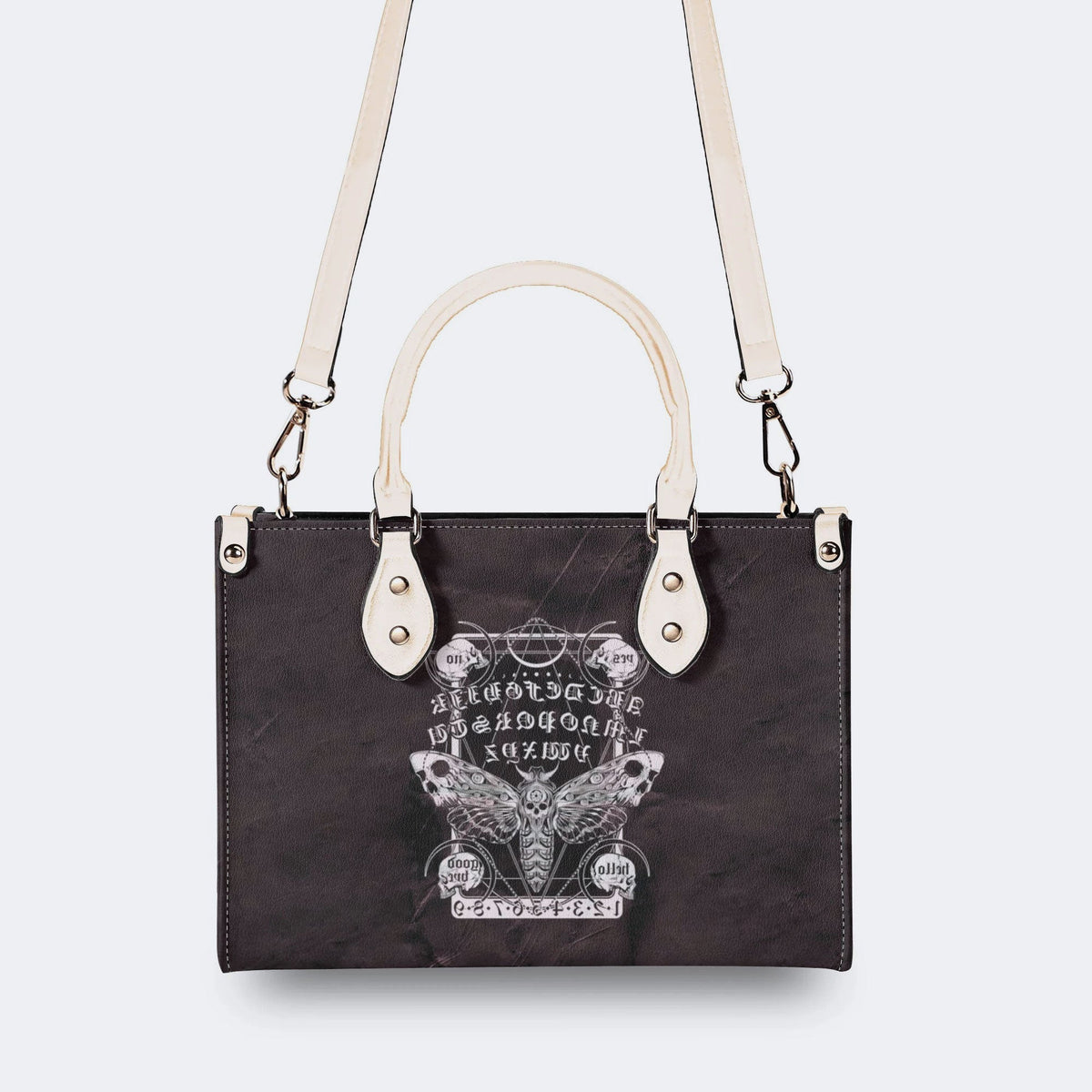 Vintage Death Moth Print - Leather Handbag