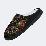 Strange Mushroom Forest Print Fleece-Lined Slippers